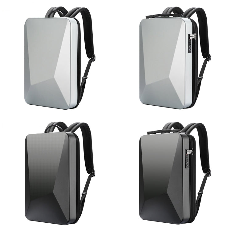 Mochila Bopai 61-93318A de Casca Rígida, Impermeável e Expansível com Porta USB para Carregamento, Especificações:, Regular (Prateado), Com Senha (Prateado), Regular (Preto), Com Senha (Preto)