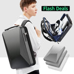 Mochila Bopai 61-93318A de Casca Rígida, Impermeável e Expansível com Porta USB para Carregamento, Especificações:, Regular (Prateado), Com Senha (Prateado), Regular (Preto), Com Senha (Preto)