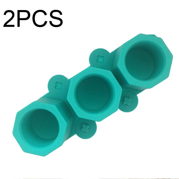 2 PCS Forma de Silicone para Cubos de Gelo Diamante com 3 Divisórias Molde de Vaso de Planta Suculenta Molde de Gesso DIY, Verde Tinta, Azul, Verde