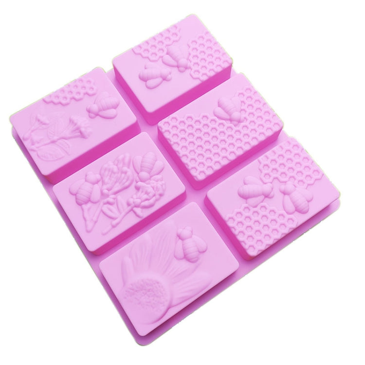 Molde Quadrado de 6 Divisórias para Cubos de Gelo em Favo de Mel Molde Quadrado para Sabonete Artesanal, Molde para Sabonete