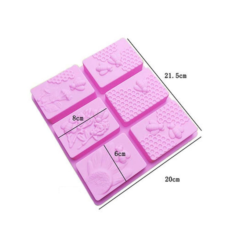 Molde Quadrado de 6 Divisórias para Cubos de Gelo em Favo de Mel Molde Quadrado para Sabonete Artesanal, Molde para Sabonete
