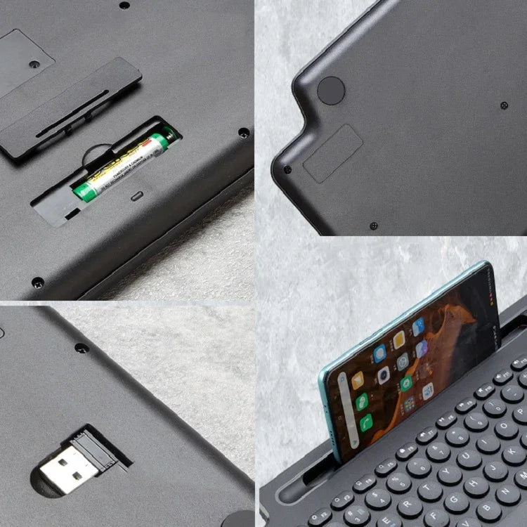 Teclado Sem Fios Bluetooth 2.4G com Suporte para Cartão, Com Touchpad, Sem Touchpad