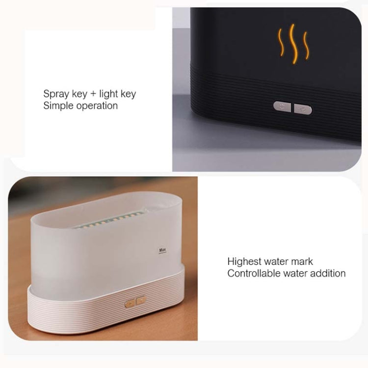 Máquina de Aromaterapia com 7 Cores de Chama para Casa e Escritório, Humidificador de Ar de Secretária, 7 Cores (Preto), 7 Cores (Branco)