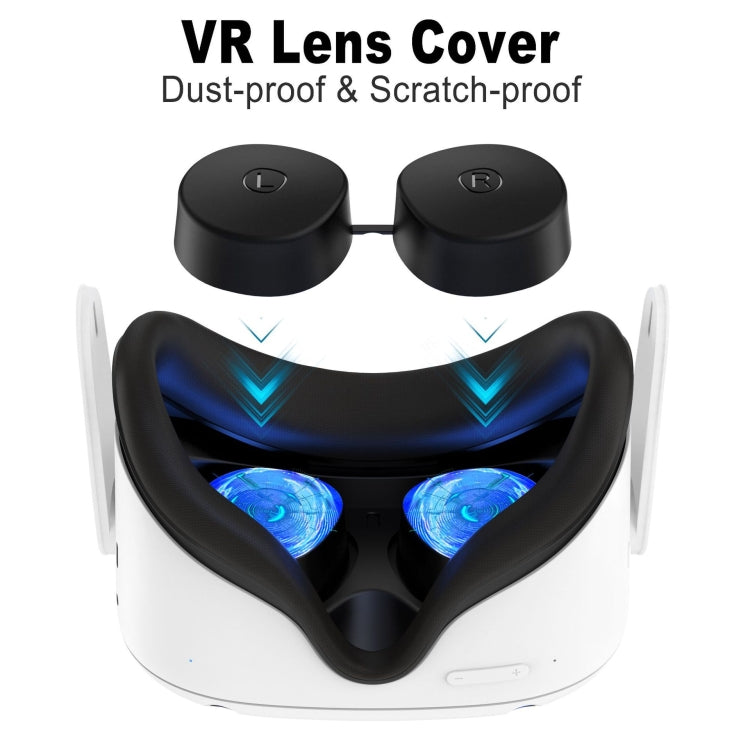 VR Silicone Eye Mask+Lens Protective Cover+Joystick Hat, For Meta Quest 2, Eye Mask+Lens Protective Cover+Joystick Hat (Pink), Eye Mask+Lens Protective Cover+Joystick Hat (Black), Eye Mask+Lens Protective Cover+Joystick Hat (White)