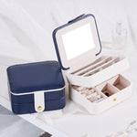 SH688-58 Caixa de Joias para Armazenamento de Brincos em PU Quadrada de Duas Camadas, Duas Camadas (Branco), Duas Camadas (Azul Marinho), Duas Camadas (Rosa), Duas Camadas (Azul Claro)