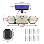 Luz Solar com Sensor de Corpo Humano LED para Jardim Exterior Impermeável, Estilo:, Split 226LED