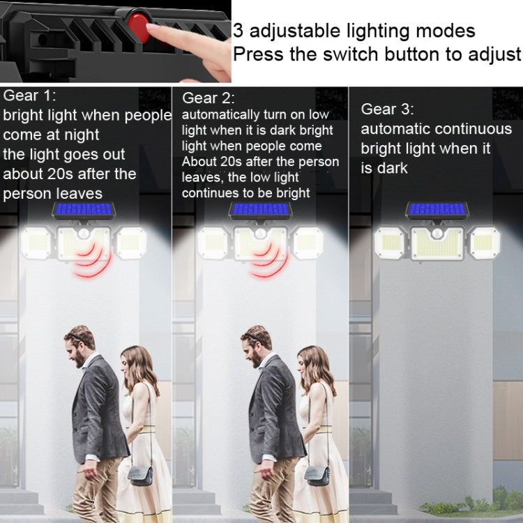 Luz Solar com Sensor de Corpo Humano LED para Jardim Exterior Impermeável, Estilo:, Split 226LED