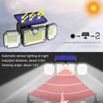 Luz Solar com Sensor de Corpo Humano LED para Jardim Exterior Impermeável, Estilo:, Split 226LED