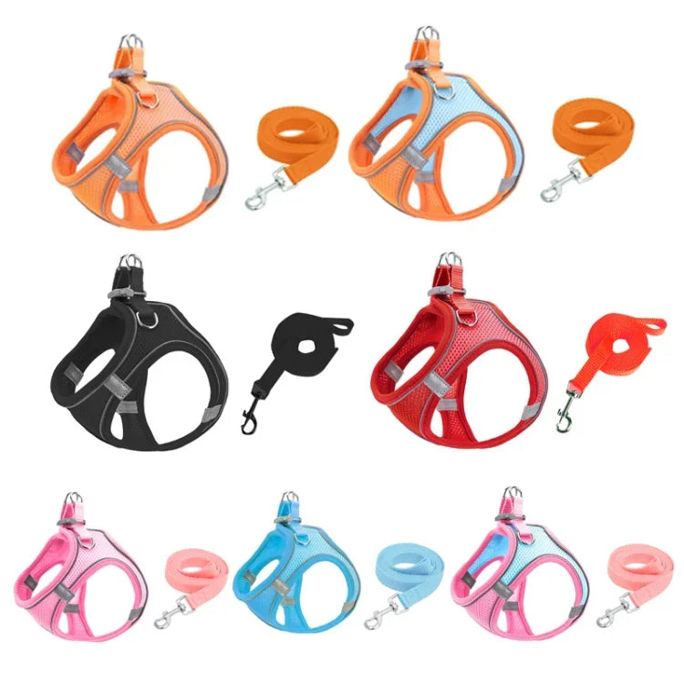 TM050 Colete Peitoral para Animais Tipo Colete Corda Respirável Refletora para Tração, XXXS, XXS, XS, S, M, L