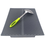 Tapete de Drenagem de Silicone Multifuncional para Cozinha Isolamento Térmico Tapete de Secagem, Cinzento, Verde