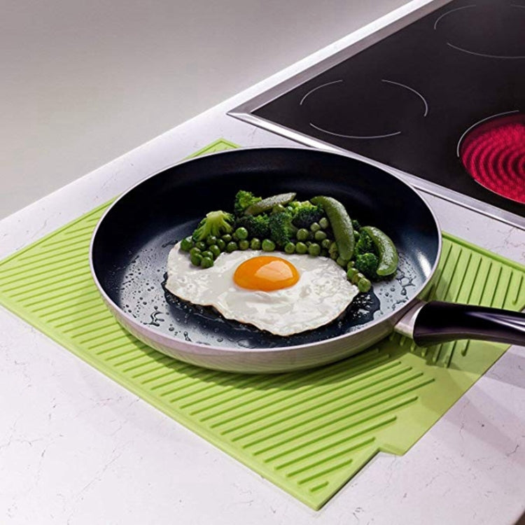 Tapete de Drenagem de Silicone Multifuncional para Cozinha Isolamento Térmico Tapete de Secagem, Cinzento, Verde