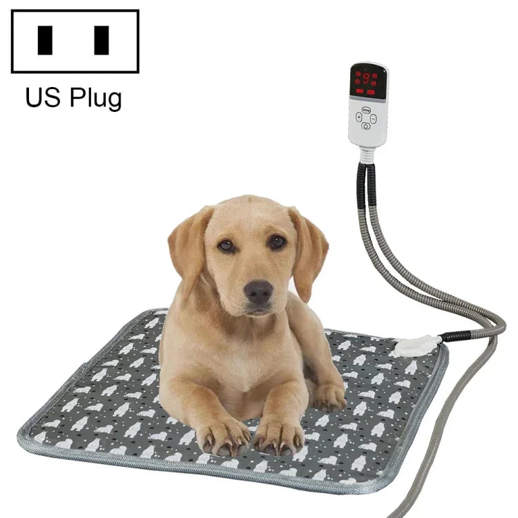 CW45 Almofada de Aquecimento para Animais de Estimação com Regulação de Temperatura Multinível e Temporizador 45x45cm, Especificação:, Ficha US, Ficha UK, Ficha EU