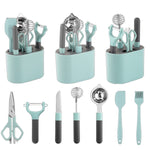 Conjunto de Utensílios de Cozinha Descascador em Aço Inoxidável com Suporte de Armazenamento, 5 PCS / Conjunto, 6 PCS / Conjunto, 8 PCS / Conjunto