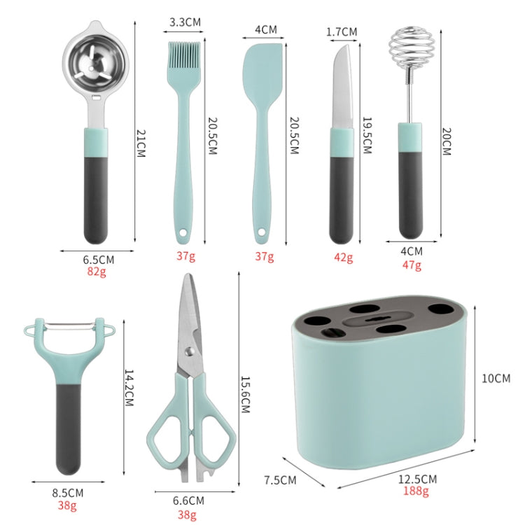 Conjunto de Utensílios de Cozinha Descascador em Aço Inoxidável com Suporte de Armazenamento, 5 PCS / Conjunto, 6 PCS / Conjunto, 8 PCS / Conjunto