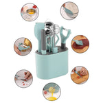Conjunto de Utensílios de Cozinha Descascador em Aço Inoxidável com Suporte de Armazenamento, 5 PCS / Conjunto, 6 PCS / Conjunto, 8 PCS / Conjunto