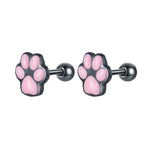 Brincos Garras de Orelha de Gato em Prata 925 Banhados a Ouro Preto, SCE1515, SCE1516