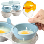 Caixa de Ovo Cozido a Vapor com Dois Compartimentos Prato para Ovo Cozido a Vapor no Micro-ondas Molde para Ovo, Prato para Ovo (Azul), Prato para Ovo (Laranja)