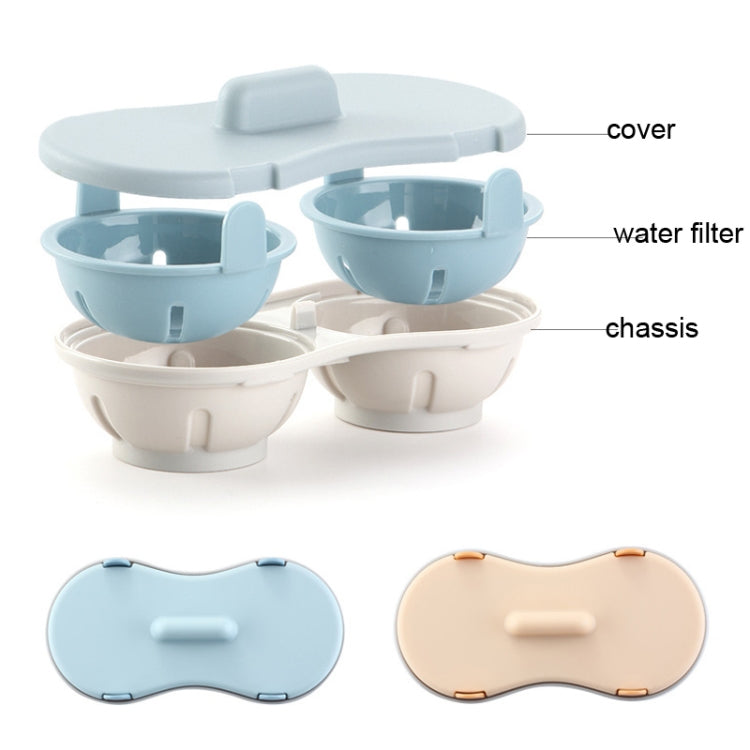 Caixa de Ovo Cozido a Vapor com Dois Compartimentos Prato para Ovo Cozido a Vapor no Micro-ondas Molde para Ovo, Prato para Ovo (Azul), Prato para Ovo (Laranja)