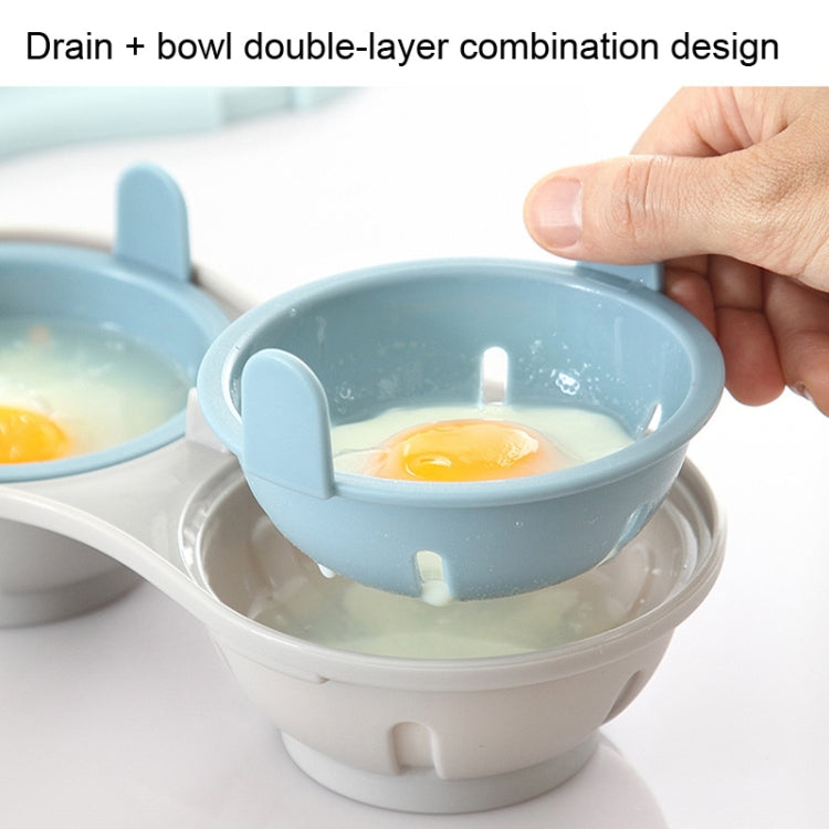 Caixa de Ovo Cozido a Vapor com Dois Compartimentos Prato para Ovo Cozido a Vapor no Micro-ondas Molde para Ovo, Prato para Ovo (Azul), Prato para Ovo (Laranja)