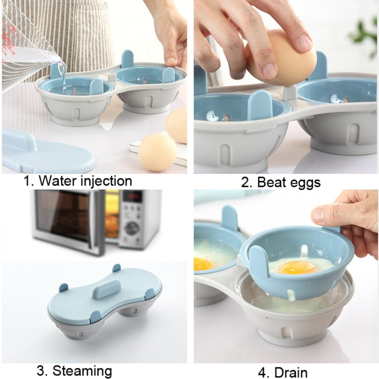 Caixa de Ovo Cozido a Vapor com Dois Compartimentos Prato para Ovo Cozido a Vapor no Micro-ondas Molde para Ovo, Prato para Ovo (Azul), Prato para Ovo (Laranja)