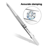 Pinças para Joias de Diamante com Pinças de Aço Inoxidável Ranuradas, Especificação:, Retas, Curvadas