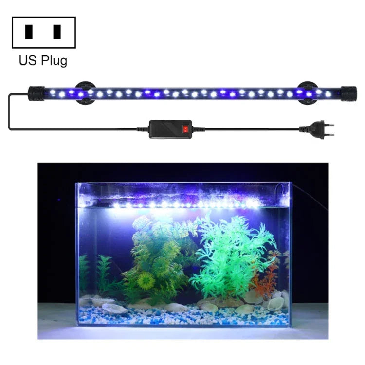 Luz LED para Mergulho em Aquário 90-260V, Luz Azul+Branca Q20BW, Q30BW, Q40BW, Q50BW, Q60BW, Luz RGB Q20CF, Q30CF, Q40CF, Q50CF