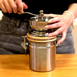 Moedor Manual de Grãos de Café Doméstico com Manivela em Aço Inoxidável, Manivela