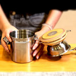 Moedor Manual de Grãos de Café Doméstico com Manivela em Aço Inoxidável, Manivela