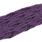 Luvas de lã quentes de ciclismo sem dedos para homens e mulheres de inverno, com padrão jacquard de folhas, Roxo, Preto, Branco, Jujuba, Cinzento Claro, Café, Cinzento Escuro
