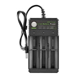BMAX 18650 Base de Carregamento USB de 3 Slots Carregador Independente de Bateria de Lítio 3.7/4.2V, 3 Slots USB (Preto)