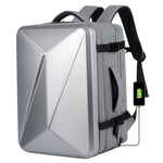 Mochila de Casca Rígida Expansível, Impermeável e de Grande Capacidade com Porta USB para Carregamento, 161 Cinzento Claro, 161 Preto, 161 Cinzento Escuro, 162 Preto, 162 Cinzento Profundo, 162 Cinzento Claro
