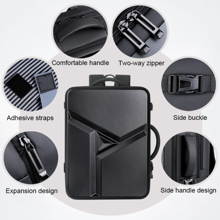 Mochila de Casca Rígida Expansível, Impermeável e de Grande Capacidade com Porta USB para Carregamento, 161 Cinzento Claro, 161 Preto, 161 Cinzento Escuro, 162 Preto, 162 Cinzento Profundo, 162 Cinzento Claro