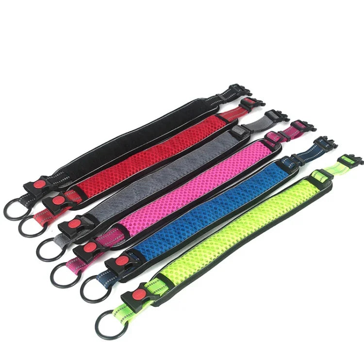 Colar de Pescoço para Cão em Rede de Favo de Mel Respirável Refletor Colar Anti-Estrangulamento, XS, S, M, L, XL