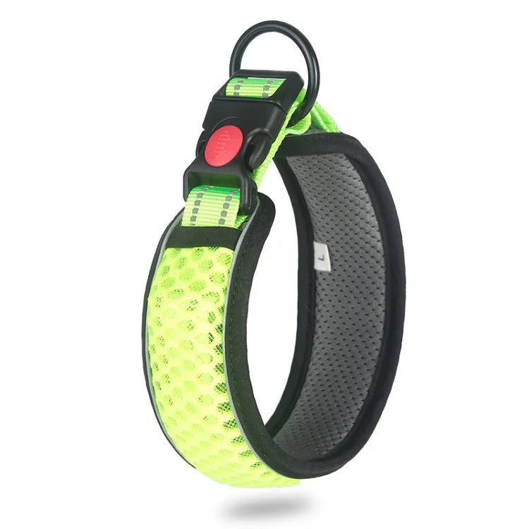 Colar de Pescoço para Cão em Rede de Favo de Mel Respirável Refletor Colar Anti-Estrangulamento, XS, S, M, L, XL