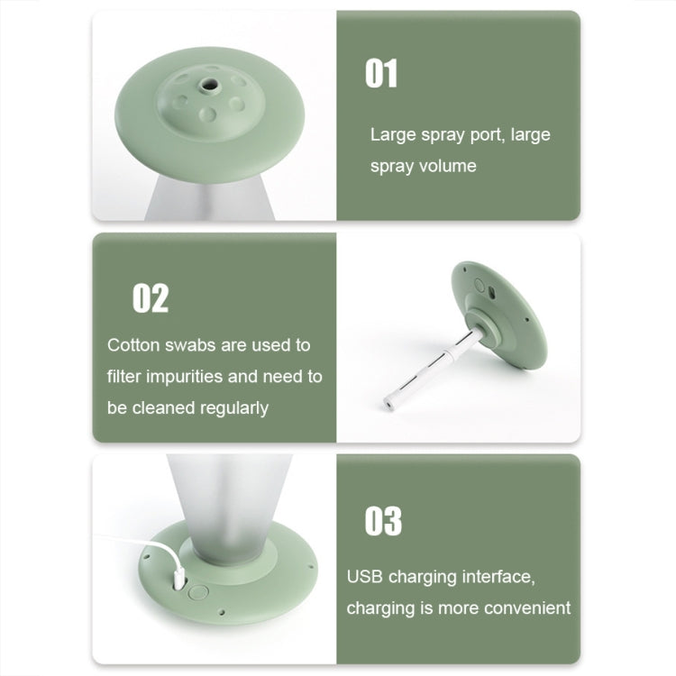 Humidificador FX-041 em Forma de OVNI com Luz Noturna USB, Branco Marfim, Verde Oceano, Azul Claro