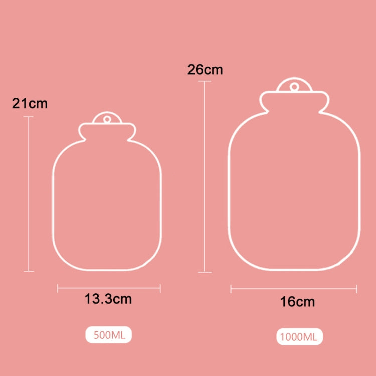Bolsa portátil de água quente em peluche com desenho animado, 500ML rosa, 500ML azul, 1000ML azul, 1000ML verde, 1000ML verde menta, 1000ML com inserção amarela, 1000ML com inserção verde