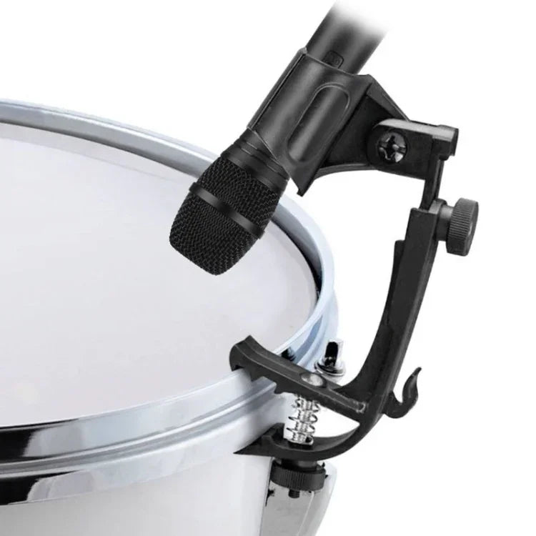 2 Peças de Suporte de Microfone com Clipe Ajustável para Aro de Bateria, M00661