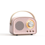 DW21 Altifalante Rádio Vintage BT Suporte Cartão TF/U Disk para Reproduzir, Branco, Verde Escuro, Verde Claro, Rosa, Grão de Madeira