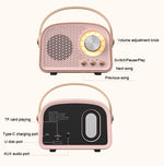 DW21 Altifalante Rádio Vintage BT Suporte Cartão TF/U Disk para Reproduzir, Branco, Verde Escuro, Verde Claro, Rosa, Grão de Madeira