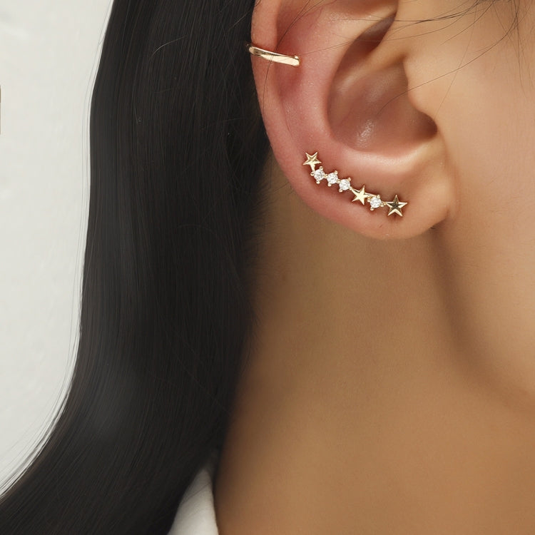 Simple Small Drilling Lug Clip Geometric Zircon Earrings, DZ-523, DZ-522, DZ-520, DZ-519, DZ-518, DZ-517, DZ-516, DZ-515, DZ-514, DZ-513, DZ-512, DZ-510, DZ-509
