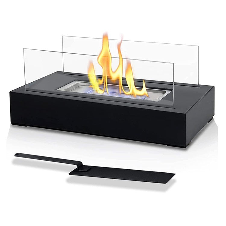 Lareira de Mesa para Exterior com Lâmpada de Álcool e Aquecedor de Chama em Metal, Lareira em Metal