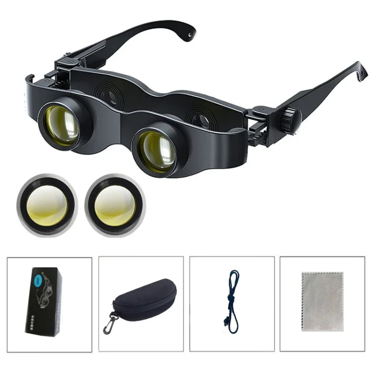 Binóculos de Pesca DM0125 3X com Foco Ajustável Tipo de Vidro, Capa Dura, Com Lente Polarizada Cinzenta, Com Lente Polarizada Amarela, Com Lente Polarizada Vermelha, Com Lente Cinzenta + Amarela, Com Lente Tricolor