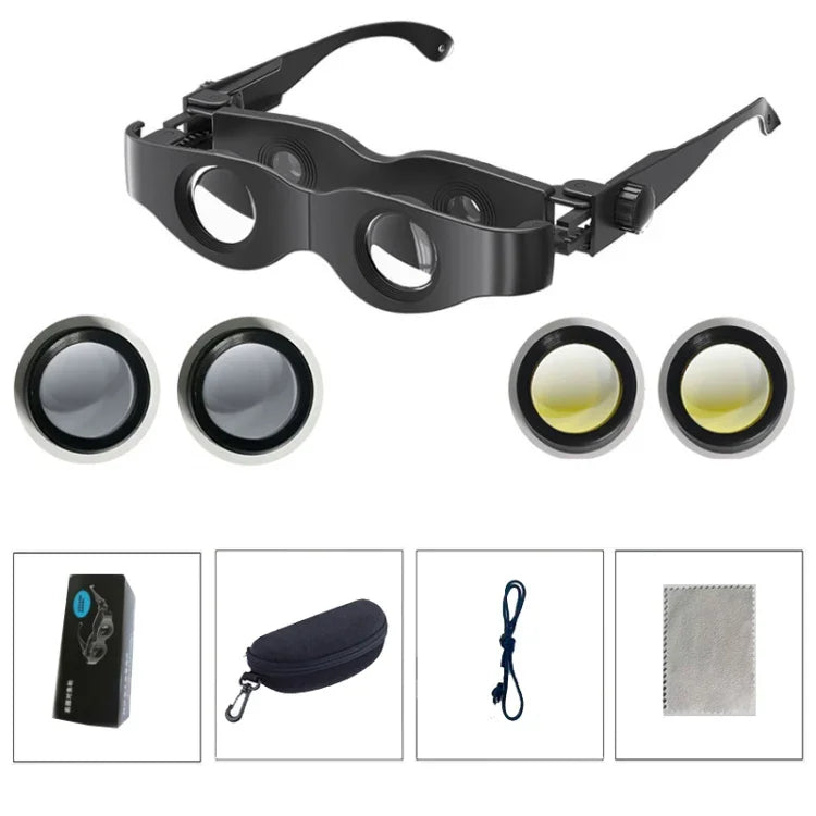Binóculos de Pesca DM0125 3X com Foco Ajustável Tipo de Vidro, Capa Dura, Com Lente Polarizada Cinzenta, Com Lente Polarizada Amarela, Com Lente Polarizada Vermelha, Com Lente Cinzenta + Amarela, Com Lente Tricolor