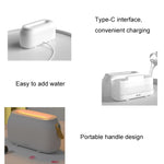 Humidificador Aromaterapia com Chama Simulada e Luz Ambiente para Quarto, Branco, Verde, Cinzento, 3 Cores (RGB)