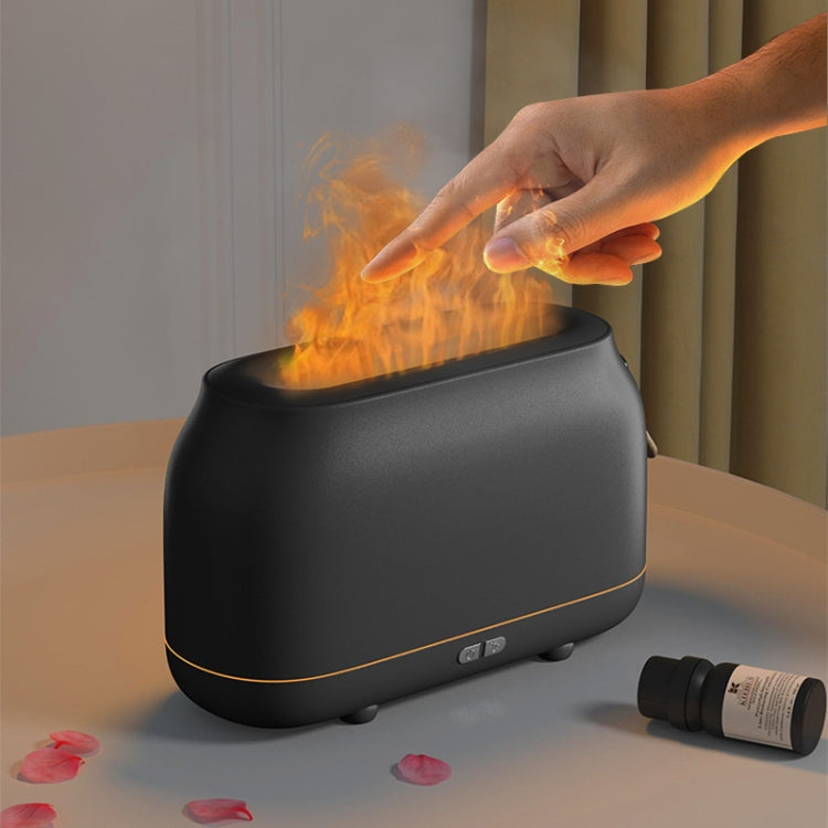Humidificador Aromaterapia com Chama Simulada e Luz Ambiente para Quarto, Branco, Verde, Cinzento, 3 Cores (RGB)
