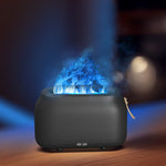 Humidificador Aromaterapia com Chama Simulada e Luz Ambiente para Quarto, Branco, Verde, Cinzento, 3 Cores (RGB)