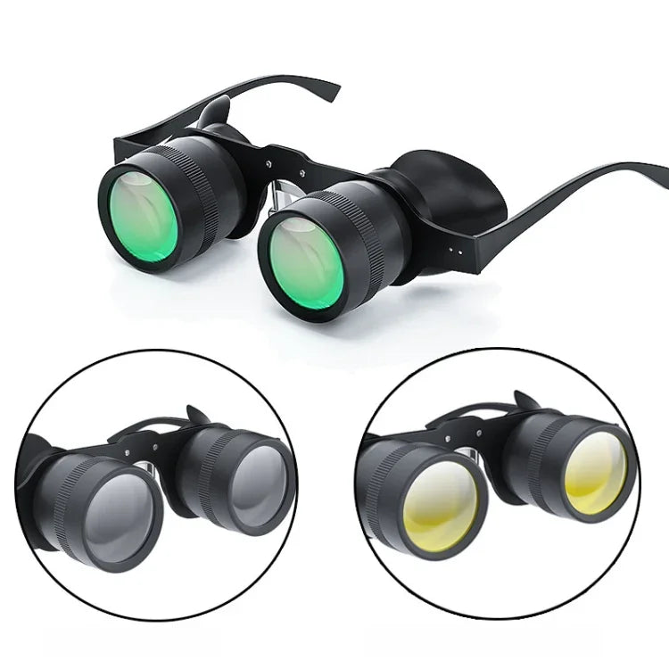 Binóculos de Pesca HD D-1548 10x com Foco Ajustável, Especificações:, Apenas Binóculos, Com Lente Polarizada Cinzenta, Com Lente Polarizada Amarela, Com Lente Polarizada Vermelha, Com Lente Polarizada Cinzenta+Amarela, Com Lente Polarizada Tricolor