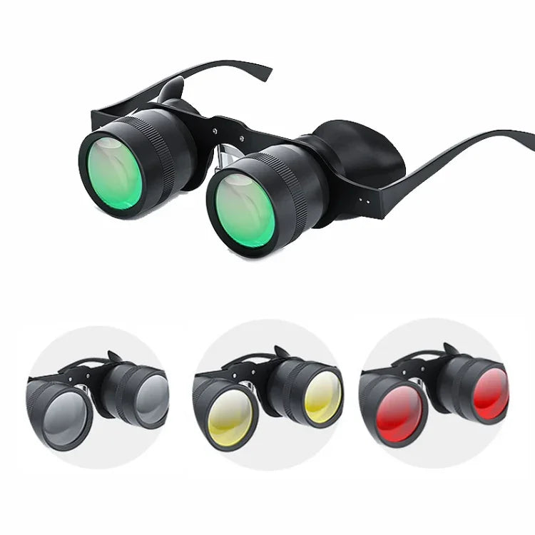 Binóculos de Pesca HD D-1548 10x com Foco Ajustável, Especificações:, Apenas Binóculos, Com Lente Polarizada Cinzenta, Com Lente Polarizada Amarela, Com Lente Polarizada Vermelha, Com Lente Polarizada Cinzenta+Amarela, Com Lente Polarizada Tricolor