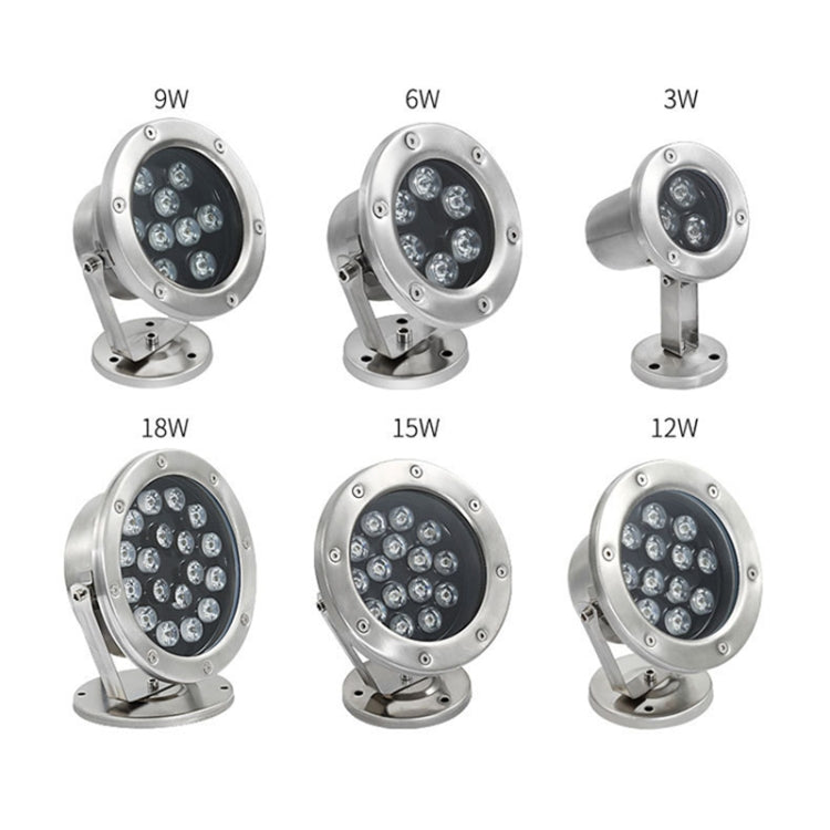 Luz LED Subaquática para Piscina, Lago de Peixes, Fonte, Impermeável para Paisagismo, 3W, 6W, 9W, 12W, 18W, 24W
