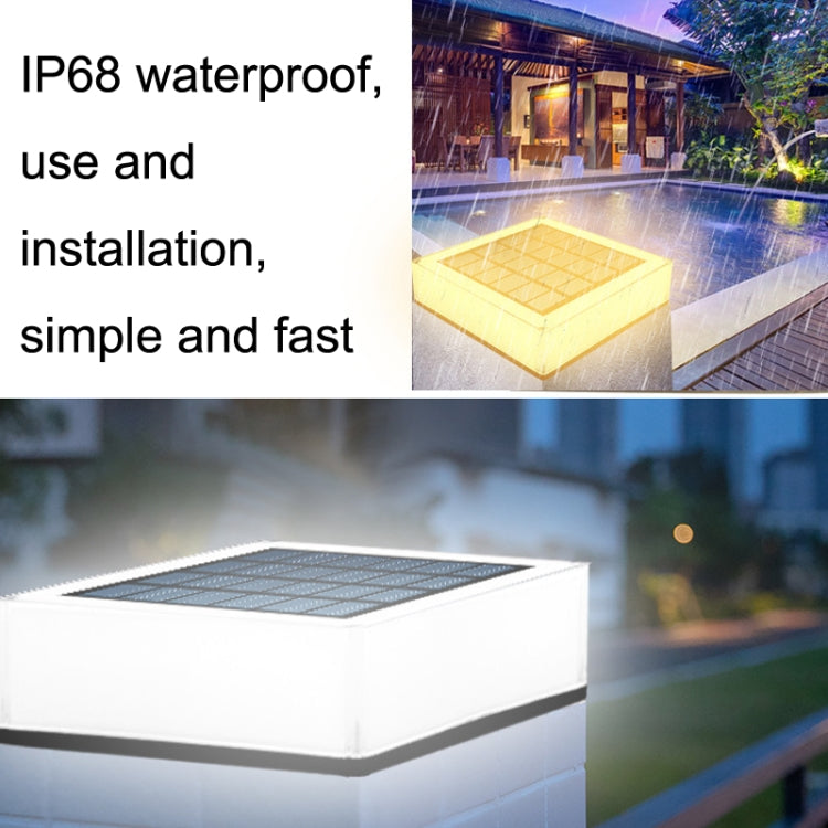 Lâmpada de Coluna Solar Exterior TS-S5306 IP68 à Prova de Água para Relvado e Jardim, Estilo:, Interruptor de Três Cores, Gradiente RGB + Cor Fixa
